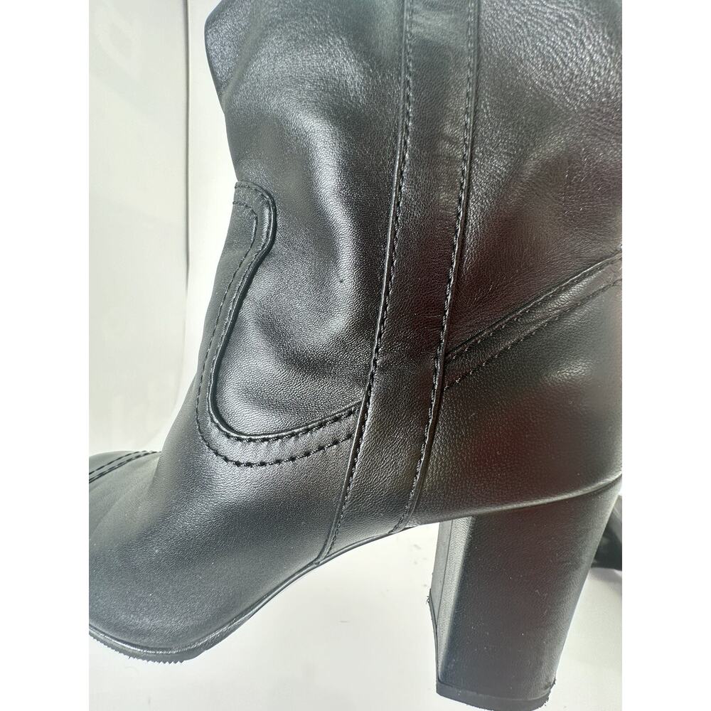 ⭐️ Chanel Black Leather Cap Toe Over The Knee Boots Sz 37 / 7 - Picture 10 of 16